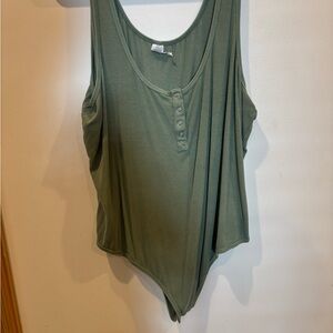 Sofia Jeans Olive Green Sleeveless Bodysuit